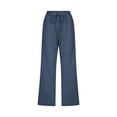 thumbnail image 5 of Capri Pants for Women 2026 Summer Elastic Waist Drawstring Wide Straight Leg Loose Casual Cropped Pants with Pockets, 5 of 6