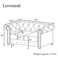 thumbnail image 2 of Morden Fort Modern Contemporary Loveseat with Deep Button Tufting, Velvet Couch Blue, 2 of 9