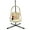 Beige+Brown#3, variant on Swing Egg Chair with Stand Indoor Outdoor Wicker Rattan Patio Basket Hanging Chair with C Type bracket , with cushion and pillow,Patio Wicker folding Hanging Chair( Special construction cup holder