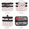 thumbnail image 2 of Makeup Bag Organizer Cosmetic Bags Double Layer Clear Travelling Waterproof Make Up Case PU Leather Cosmetic Storage Toiletry Bags Valentine's Day Gift for Women Girls ( Pink ), 2 of 6