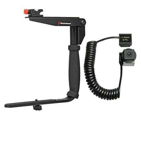 Stroboframe Quick Flip Rotating 350 Flash Bracket + Off-Camera Cord for Canon EOS 6D, 70D, 7D, 5DS, 5D Mark II III Rebel T5, T5i, T6i, T6s, SL1