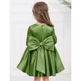thumbnail image 6 of OBEEII Formal Satin Dress for Toddler Girl Birthday Party Wedding Floral Lace Dresses Knee Length Princess Dress with Bow-Knot First Communion for Age 6M-6T, 6 of 8
