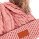 thumbnail image 4 of EeaseMX Gorro de punto con doble pompón para niños y niñas, cálido, de ganchillo, para otoño e invierno (rosa piel), 4 of 7
