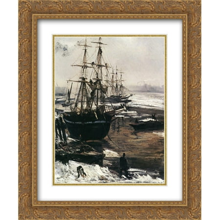 James McNeill Whistler 2x Matted 20x24 Gold Ornate Framed Art Print 'The Thames in