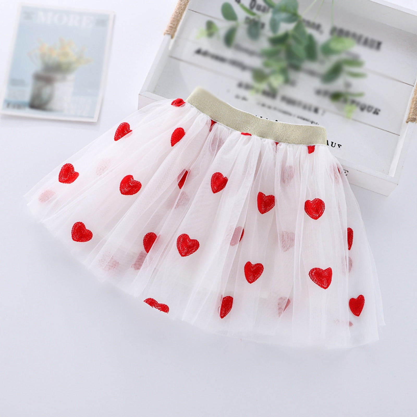 RMGVDSD Valentine's Day Toddler Kids Baby Girls Tutu Skirt Heart Embroidery Mesh Ballet Tutu Skirts Dancing Princess Skirt Dresses Easter Outfit