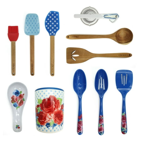 The Pioneer Woman Heritage Floral 20-Piece Tool and Crock Set