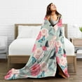 thumbnail image 5 of KLL Fleece Blanket Plush Throw Blanket Roses and Butterflies ,Soft Fuzzy Cozy Flannel Blanket for Couch Sofa Bed.(50"x40" ), 5 of 7