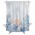 thumbnail image 2 of Seagrass Coral Shower Curtain for Bathroom Decor, Watercolor Ocean Waterproof Fabric Shower Curtain, 72"x72" Set with 12 Hooks, 2 of 9