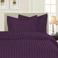 thumbnail image 1 of 3-Piece Striped Duvet Cover Set, 1500 Thread Count, Button Closure - Cooling, Breathable Material- Wrinkle, Fade, Stain Resistant, Full/Queen, Purple, 1 of 1