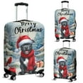thumbnail image 2 of Merry Christmas Pitbull Enjoys Woofmas Winter Xmas Holiday Travel Luggage Cover Terrier Dog Lover Suitcase Dust Protective Decor - 02022, 2 of 5