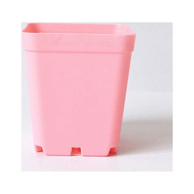 (Rosa) 1 maceta cuadrada, macetas de plástico de 10 cm de espesor, macetas para suculentas, macetas para viveros con paleta/bandejas para plantas pequeñas en macetas JM