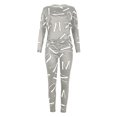 thumbnail image 6 of Zpanxa Women's Casual Fashion Printed Bat Sleeve Trousers Casual Sports Women's Suit High Waisted Sports Athletic Lounge Pants with Pockets Relaxed Fit Straight Leg Pant Gray XL, 6 of 7