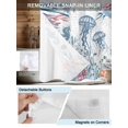 thumbnail image 5 of No Hook Shower Curtain with Snap-in Liner, Coastal Jellyfish Waterproof Fabric Bathroom Curtains, Summer Beach Nautical Ocean Coral Seahorse Bath Curtains & Mesh Top Window Stand Up Stall 36"x72", 5 of 9