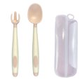 thumbnail image 1 of Sistemas de las bifurcaciones de las cucharas de los utensilios del bebé con el caso seguro del viaje, doblable resistente al calor del apretón fácil, 1 of 5