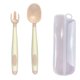 thumbnail image 1 of Sistemas de las bifurcaciones de las cucharas de los utensilios del bebé con el caso seguro del viaje, doblable resistente al calor del apretón fácil, 1 of 5