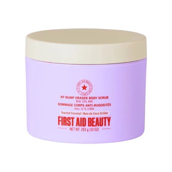First Aid Beauty KP Bump Eraser Body Scrub, Toasted Coconut, Keratosis Pilaris Skin Exfoliator for Smoother Skin, 10 oz