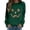 Dark Green, variant on Trendfront Womens Halloween Pumpkin Face Sweatshirts Crewneck Long Sleeve Rhinestone Graphic Jack O Lantern Design Casual Fall Pullover Tops