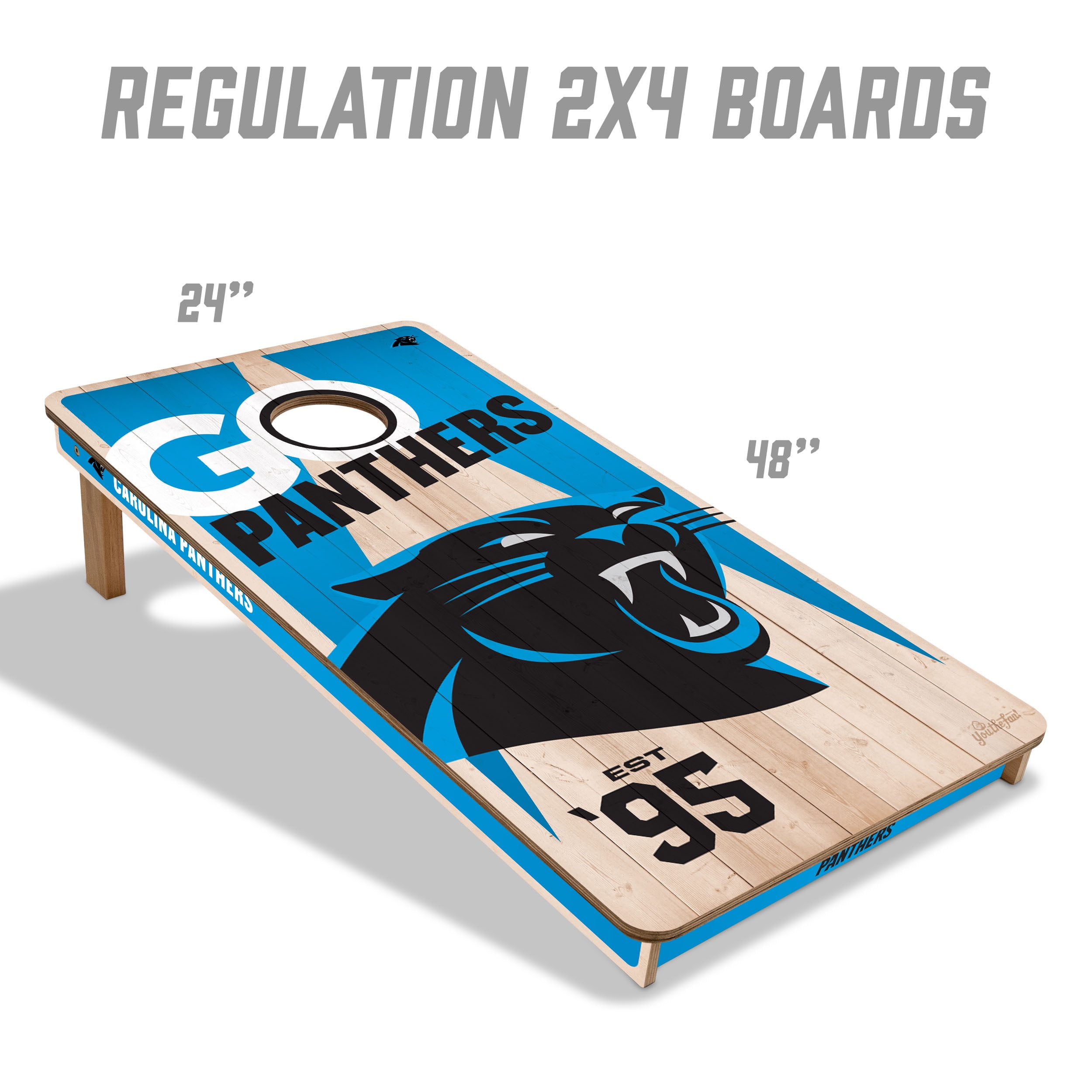 YouTheFan NFL Carolina Panthers 2' x 4' Cornhole Game