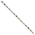 thumbnail image 2 of 925 Sterling Silver Rhodium-plated and Multi Gemstone Bracelet, 2 of 3