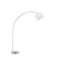 thumbnail image 3 of Silver Metal Arch Floor Lamp with White Fabric Shade, 3 of 3