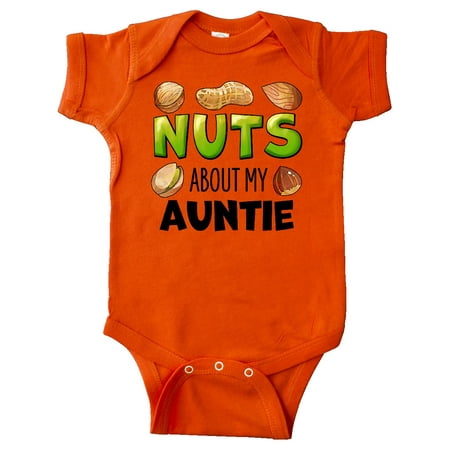 

Inktastic Nuts About My Auntie Peanut Almond Pistachio Gift Baby Boy or Baby Girl Bodysuit