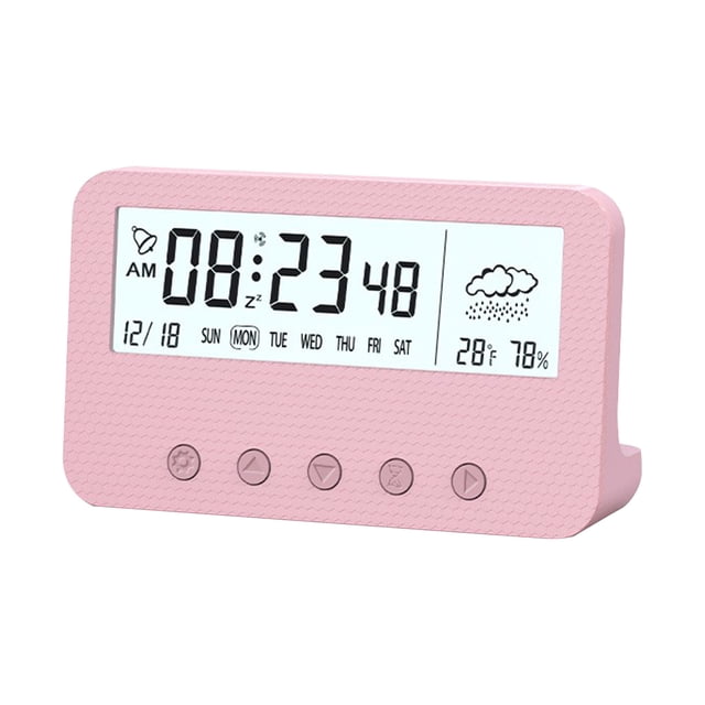 Rbaofujie Digital Electronic Clock LED Display Electronic Clock Stereo Digital Display Snooze Alarm Clock 12/24H Switching Countdown Time