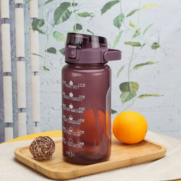 Ibanez ウォーターボトル Mainstays 48 oz Purple Plastic Water Bottle with Handle and Built