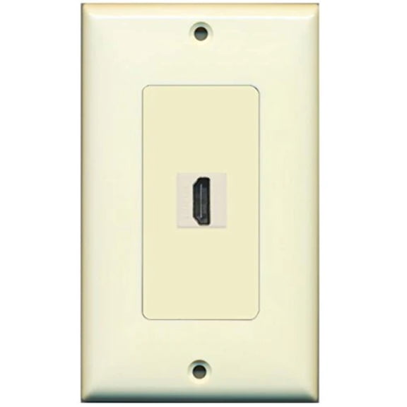 RiteAV HDMI 2.0 Wall Plate 1 Gang Decorative - 1 Port - Light Almond