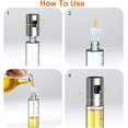 thumbnail image 5 of Pack of 2 oil sprayer bottles - glass bottle vinegar dispenser - with scale, with pastry brush, cleaning brush and oil funnel (100ML), 5 of 5