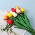 thumbnail image 4 of Morttic 8 Pcs Artificial Tulips Flowers Real Touch PU Tulips Arrangement Bouquet for Home Room Office Party Wedding Decoration (Pink), 4 of 7