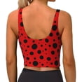 thumbnail image 3 of Lsque Ladybug Pattern Printed Women'S Sports Bra, Compression, Moisture Wicking, High-Impact Sports Bra For Women,Supportive sports bra-Medium, 3 of 9