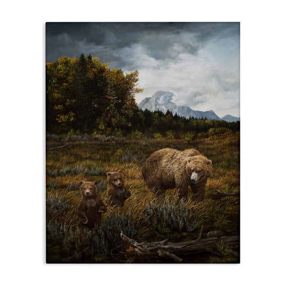 Stupell Industries Traditional Bears in Nature Scene Canvas Art, 16 x 20, by Karla Mann