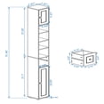 thumbnail image 2 of 71in Tall Bathroom Storage Cabinet, Freestanding Narrow Side Floor Organizer With 2 Doors & 1 Drawer, Bathroom Organizer With 4 Adjustable Shelves For Home Living Room, 2 of 9