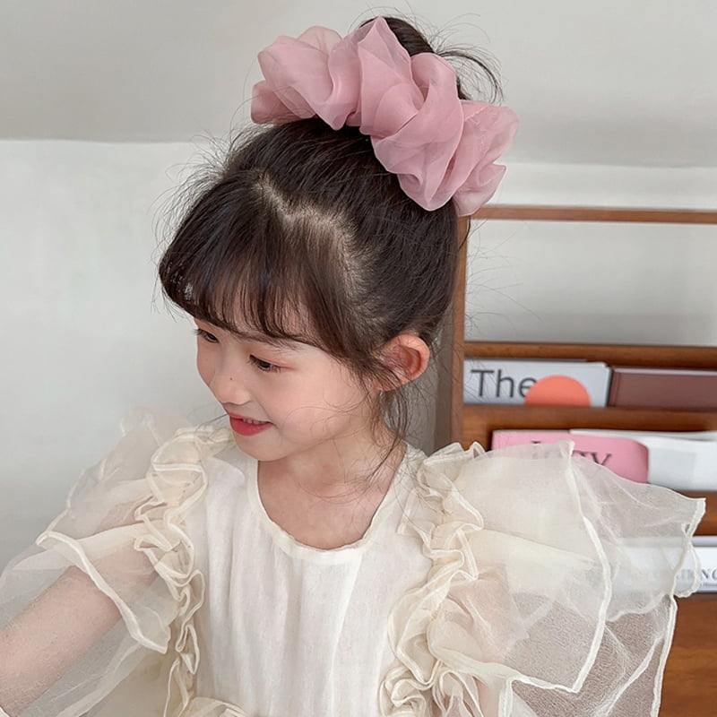 Woman Large Organza Scrunchies Girls Sweet Chiffon Rubber Tie Band Elastic Hair Bands Ponytail Holder Ins Hair Accessories
