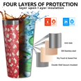 thumbnail image 3 of 16oz Tumblers Red Christmas Pattern Stainless Steel Vacuum Insulated Double Wall Travel Tumbler Cups Mug with Lid and Straw,Cleaning Brush for Coffee,Tea, 3 of 4