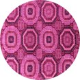 thumbnail image 1 of Ahgly Company Indoor Round Abstract Pink Modern Area Rugs, 6' Round, 1 of 4