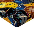thumbnail image 2 of Ambesonne Vintage Fitted Sheet, Clock Faces Pattern, Twin Size, Yellow and Black, 2 of 3