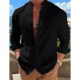 thumbnail image 3 of Camisa Lino Hombre Slim Fit Manga Larga Para Casual Strech, 3 of 8
