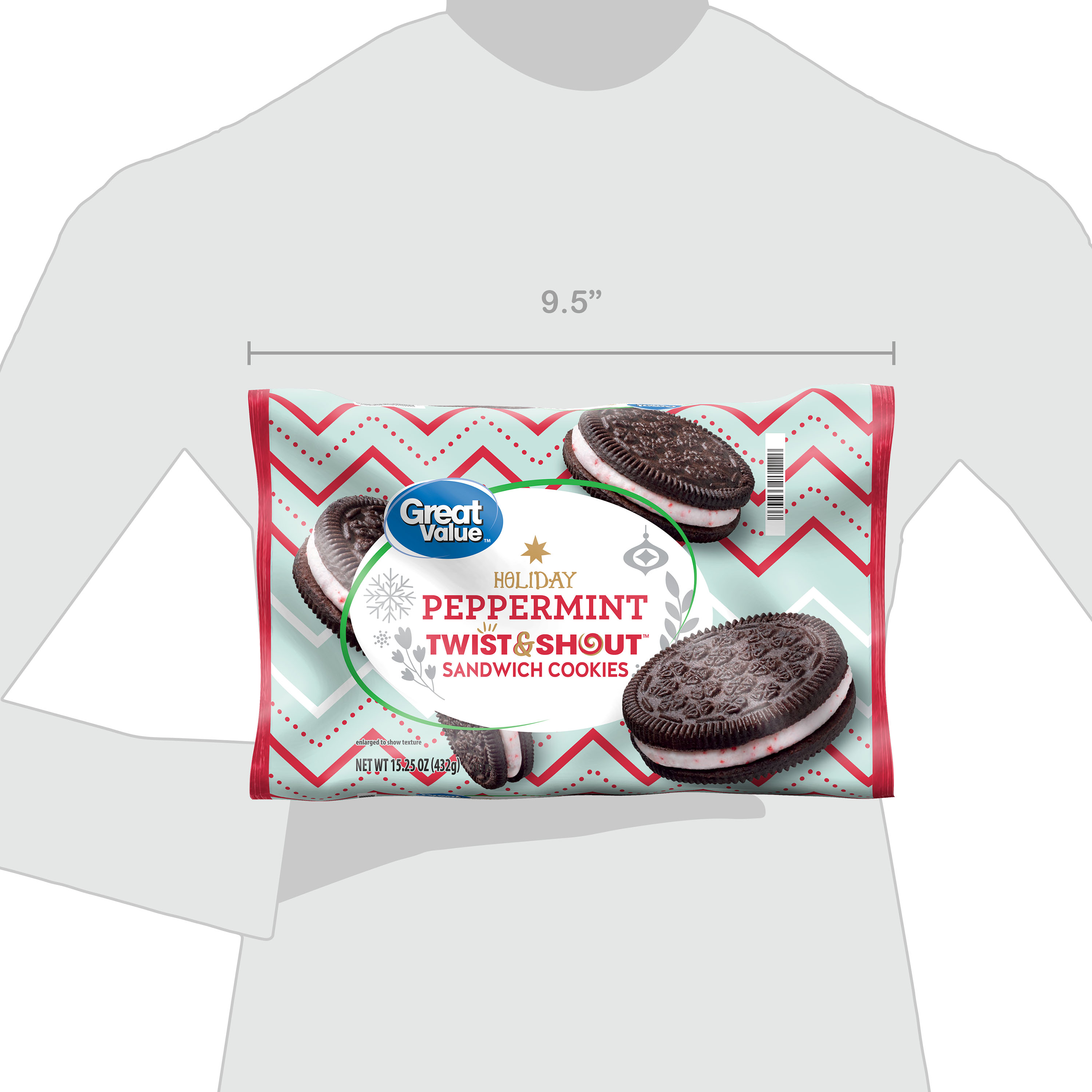 Great Value Holiday Peppermint Twist & Shout Sandwich Cookies 15.25 oz - image 5 of 6