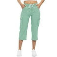thumbnail image 5 of Lisingtool Clearance Pants for Women Cropped Pants Cargo Pants for Women Women's Solid Color Casual Hiking Pants Outdoor Pants Summer Pants Lightweight Stretch Hiking Pants OverallsS-3XL, 5 of 9