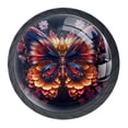 thumbnail image 2 of HemaKayy 4 Pack 1.37" Decorative Cabinet Knobs - Durable ABS Glass Handles for Home, Kitchen, Bedroom, and Furniture Decor | Unique Design Pulls for Drawer Doors | Petal Blue Butterfly, 2 of 7