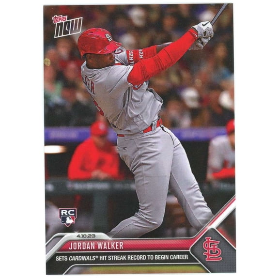 MLB 2023 Topps Now  Jordan Walker #95 (Rookie, Cardinals Hit Streak to Begin Career)