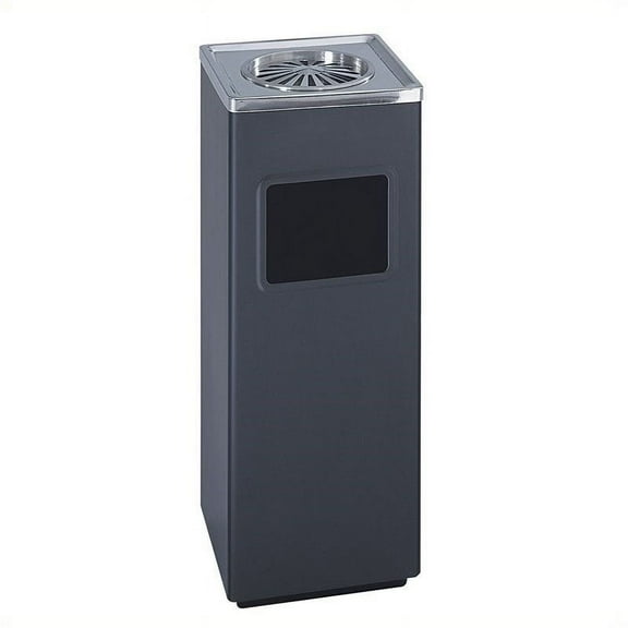 Pemberly Row Black Square Ash And Trash Receptacle in Black