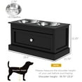 thumbnail image 6 of Pet Beds PawHut Large Elevated Dog Bowls with Storage Drawer Containing 11L Capacity, Raised Dog Bowl Stand Pet Food Bowl Dog Feeding Station, Black,Dog Beds, 6 of 9