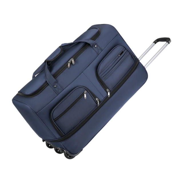 Bolsa de equipaje con ruedas Bolsa de lona resistente al desgaste portátil Fácil de usar, conveniente, con mango para viajar en automóvil para acampar Azul