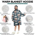 thumbnail image 5 of Blue Background Football Hot Air Balloons Pattern Wearable Oversized Blanket,Wearable Blanket Hoodie for Adults,Cozy Hooded Blankets with Super Pockets,Super Warm Fuzzy Pullover for Women & Men, 5 of 6