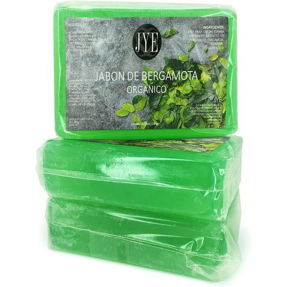JYE Original Jabón de Bergamota Orgánico libre de químicos, auxiliar en Crecimiento Barba y Bigote Kit de 3 Piezas, uso diario todo tipo de piel