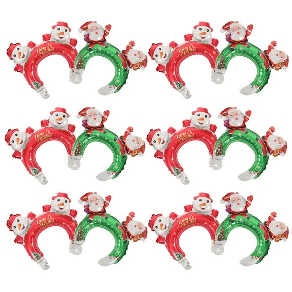20 piezas diademas inflables para fiesta, diademas con globos de dibujos animados, decoraciones para el cabello, sombreros de Navidad