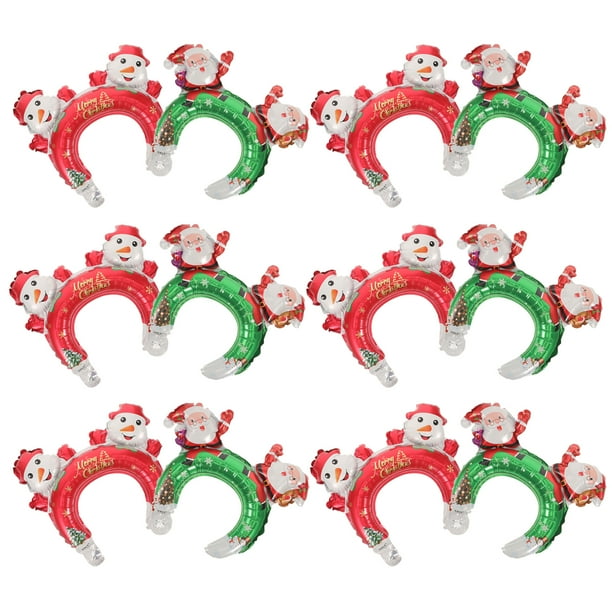 20 piezas diademas inflables para fiesta, diademas con globos de dibujos animados, decoraciones para el cabello, sombreros de Navidad