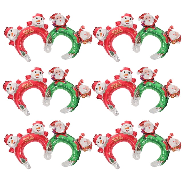 20 piezas diademas inflables para fiesta, diademas con globos de dibujos animados, decoraciones para el cabello, sombreros de Navidad